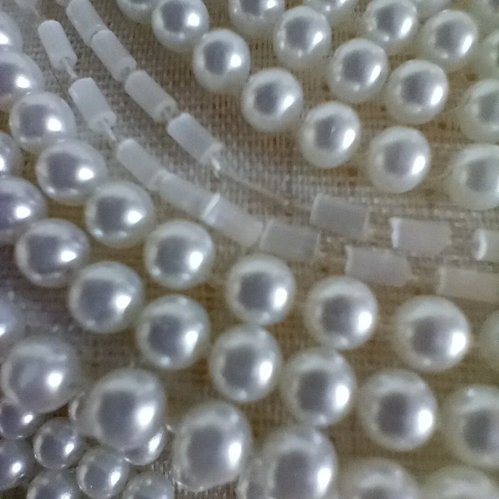 Bon Soir Italian Beaded Clutch Purse Faux Pearl Bugle Beads Vintage AS‎ IS